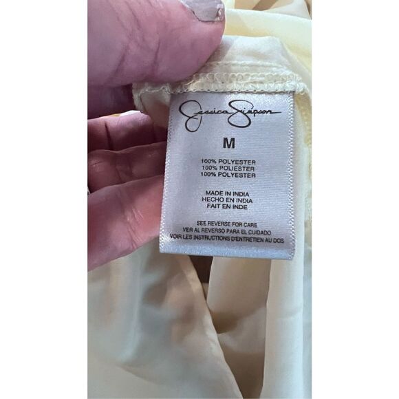 JESSICA SIMPSON WOMENS SLEEVELESS YELLOW FLORAL MAXI DRESS SIZE M - Picture 9 of 9